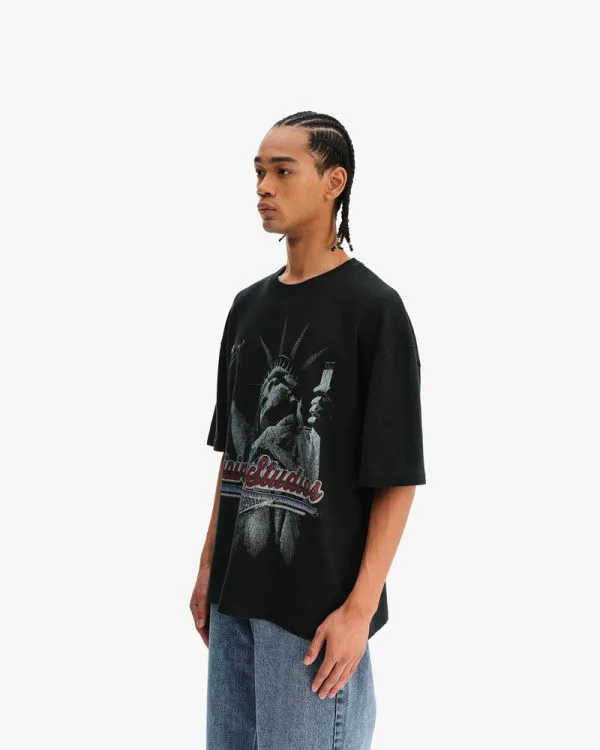 LADY LIBERTY TEE VINTAGE WASH - Sweats & Hoodies - streetwear Avenue Wear