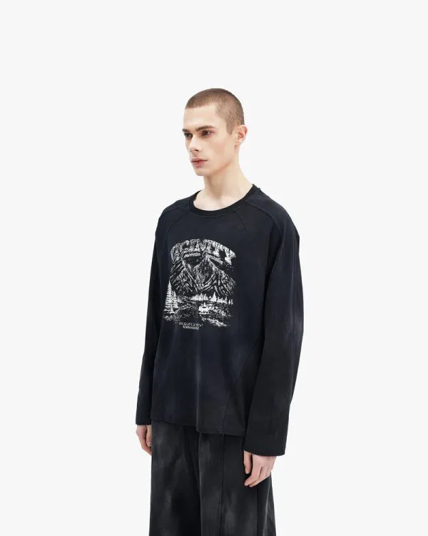 LANDSCAPE LONGSLEEVE BLACK - T-Shirts - streetwear Avenue Wear