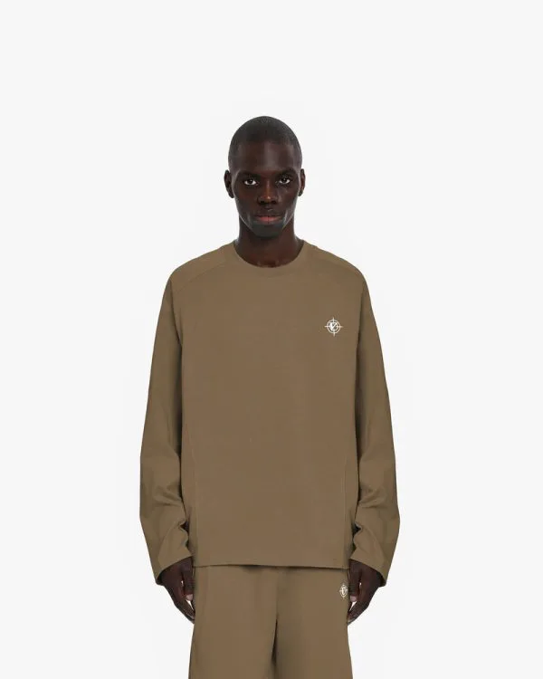 LONGSLEEVE CHOCOLATE BROWN - T-Shirts - streetwear Avenue Wear