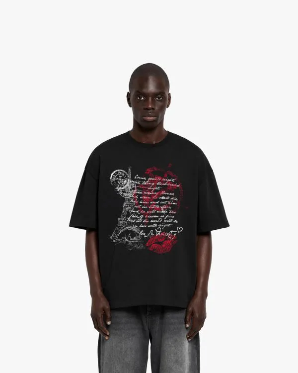 LOVE LETTER TEE BLACK - T-Shirts - streetwear Avenue Wear