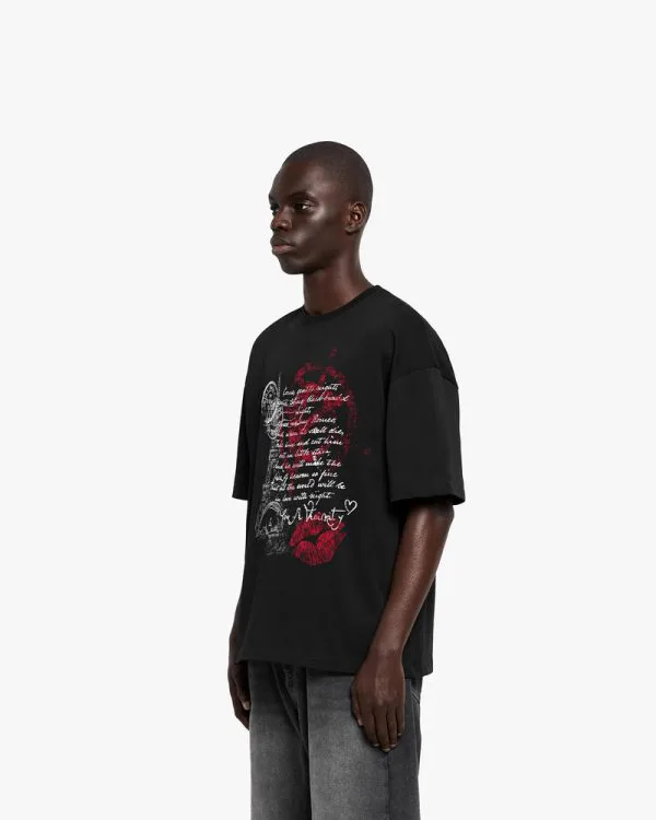 LOVE LETTER TEE BLACK - T-Shirts - streetwear Avenue Wear