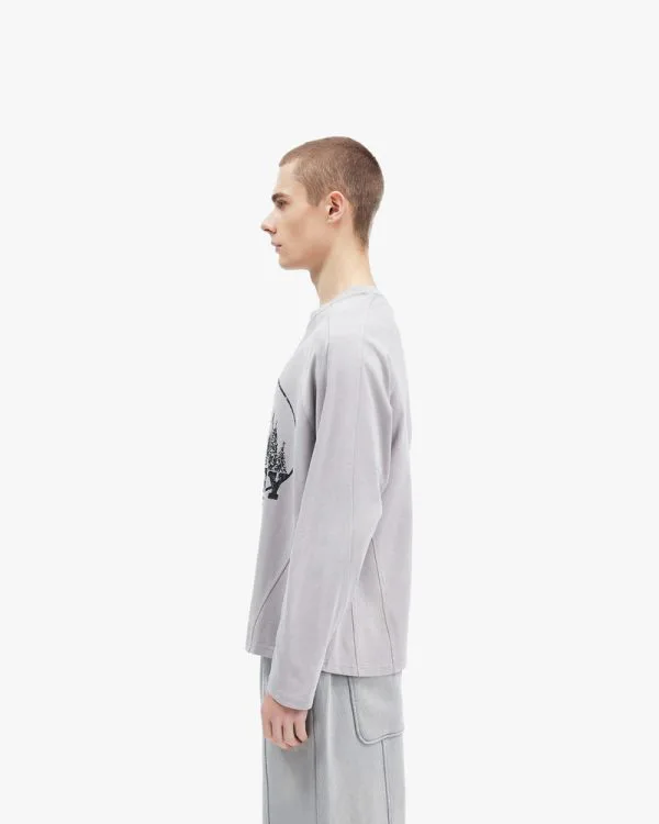 MOUNTAIN LONGSLEEVE GREY - T-Shirts - streetwear Avenue Wear