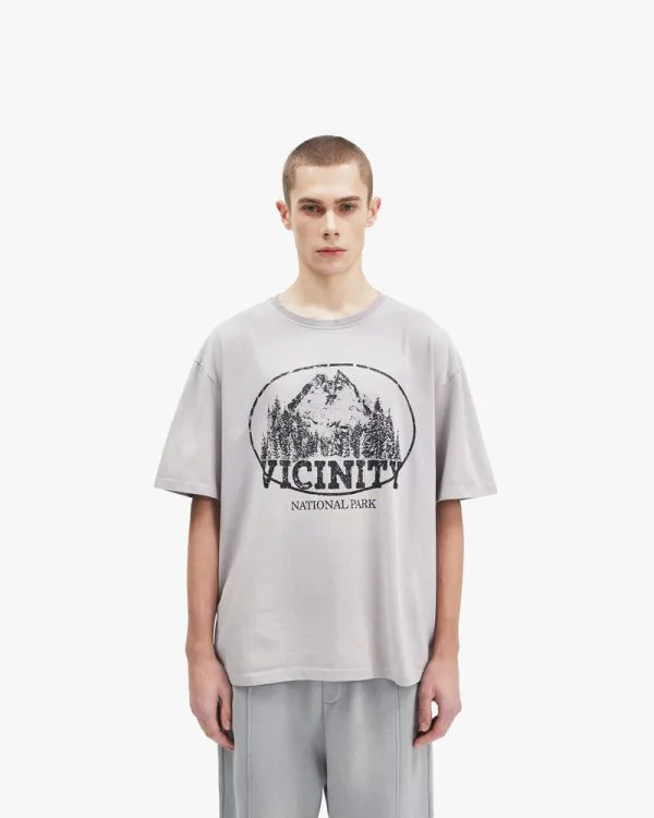 MOUNTAIN TEE GREY - T-Shirts - streetwear Avenue Wear