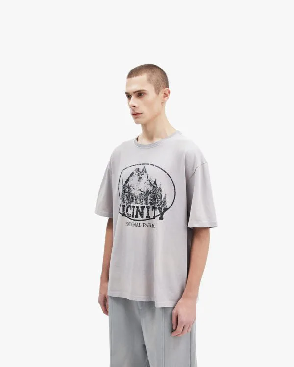 MOUNTAIN TEE GREY - T-Shirts - streetwear Avenue Wear