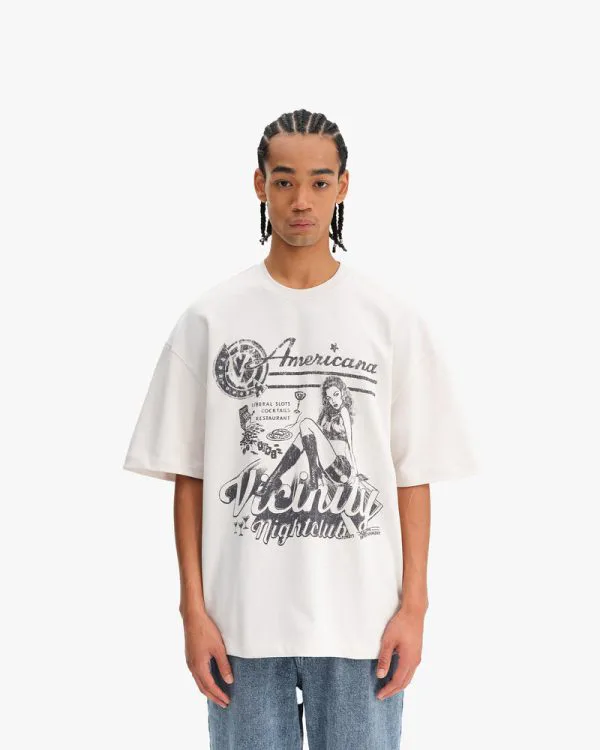 NIGHTCLUB TEE BEIGE - T-Shirts - streetwear Avenue Wear
