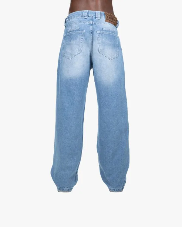 OUTLINED MIRAGE DENIM LIGHT BLUE / WHITE - Pantalons & Jorts - streetwear Avenue Wear