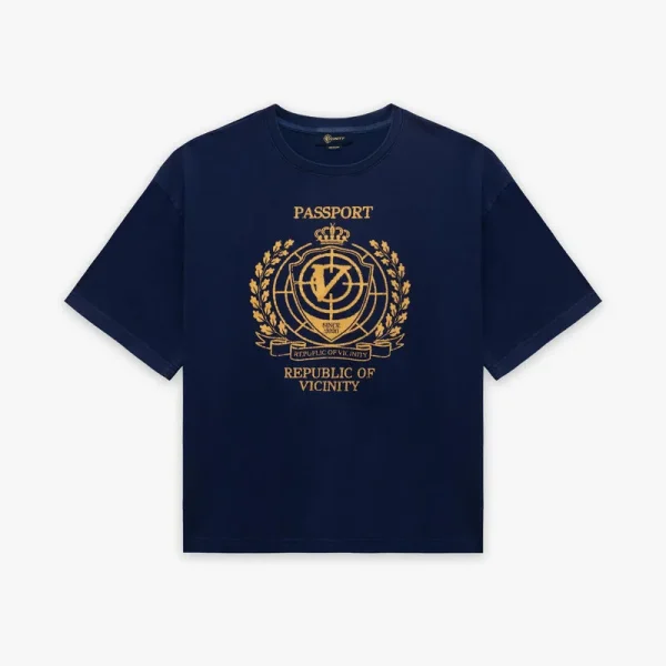 Passport tee washed blue - Avenue Wear