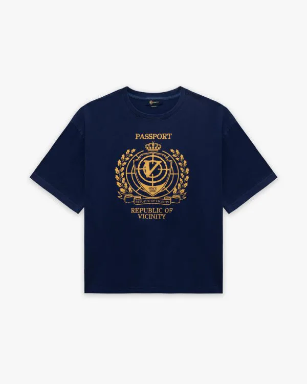 Passport tee washed blue - Avenue Wear