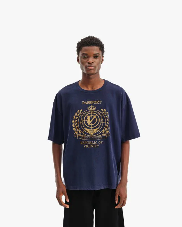 PASSPORT TEE WASHED BLUE - Sweats & Hoodies - streetwear Avenue Wear