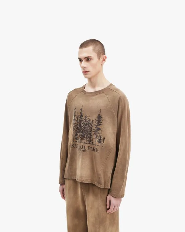 PINETREES LONGSLEEVE BEIGE - T-Shirts - streetwear Avenue Wear
