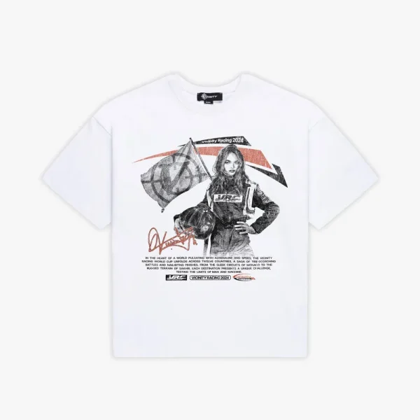 Racing girl tee white - Avenue Wear