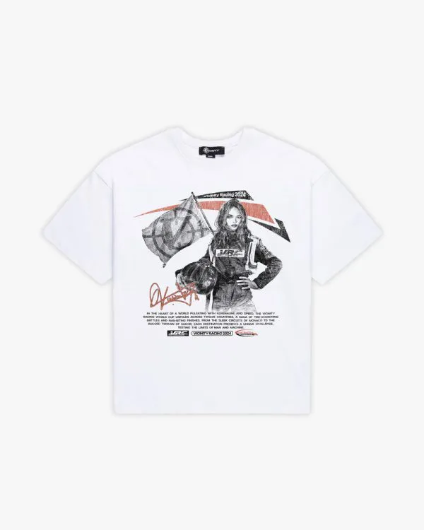 Racing girl tee white - Avenue Wear