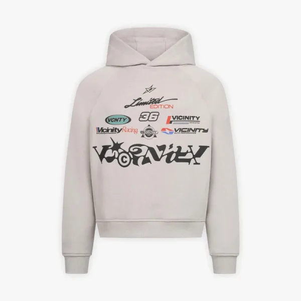 Racing logos hoodie grey - Avenue Wear