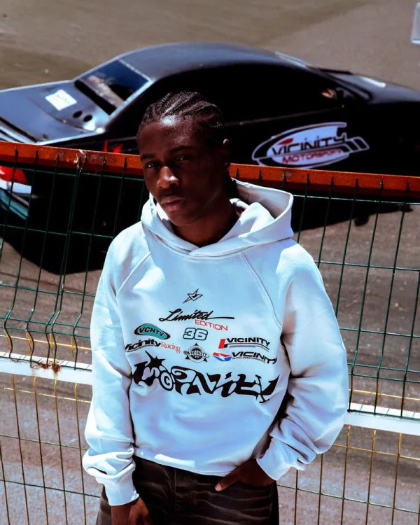 RACING LOGOS HOODIE GREY - Sweats & Hoodies - streetwear Avenue Wear
