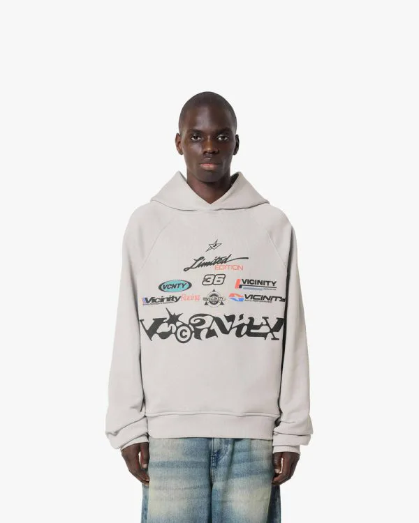 RACING LOGOS HOODIE GREY - Sweats & Hoodies - streetwear Avenue Wear