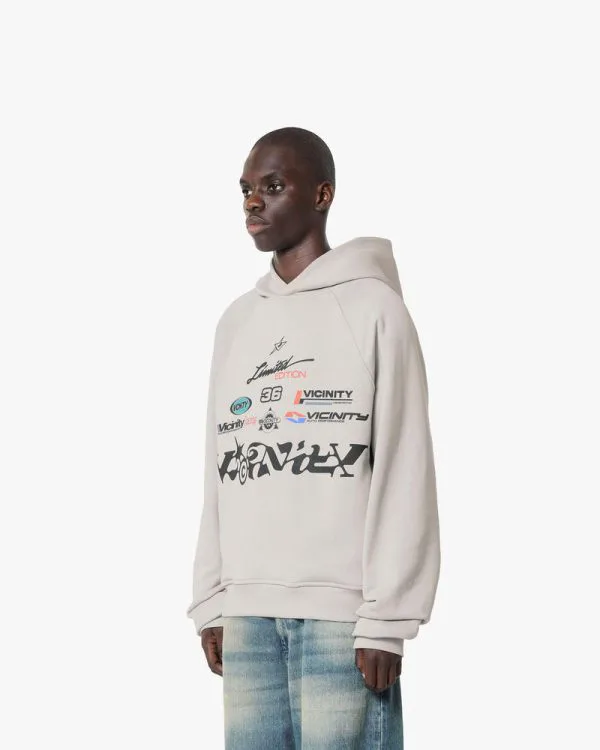 RACING LOGOS HOODIE GREY - Sweats & Hoodies - streetwear Avenue Wear