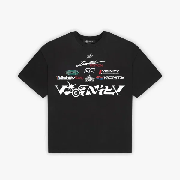 Racing logos tee black - Avenue Wear