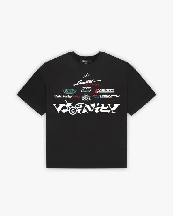 Racing logos tee black - Avenue Wear