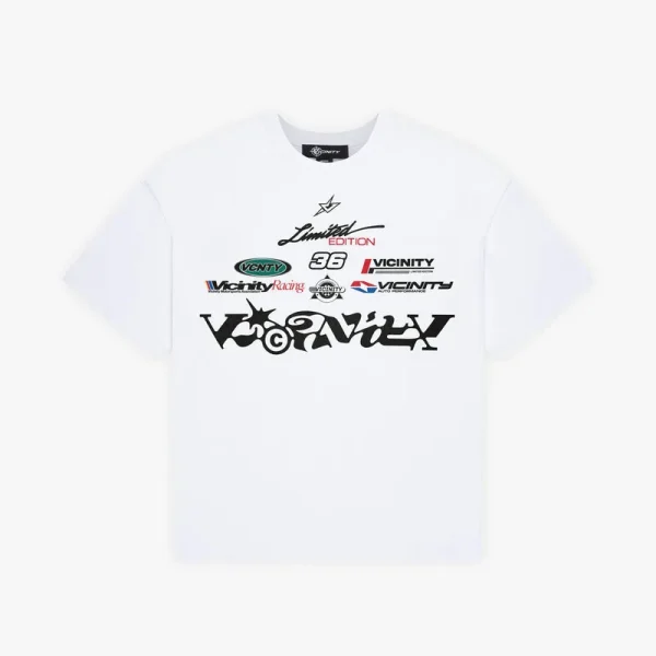 Racing logos tee white - Avenue Wear