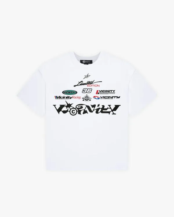 Racing logos tee white - Avenue Wear