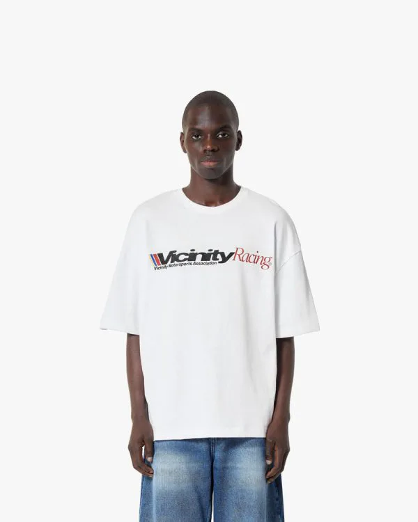 RACING TEE WHITE - T-Shirts - streetwear Avenue Wear