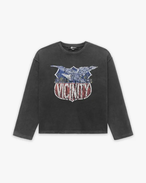 Route longsleeve vintage black - Avenue Wear