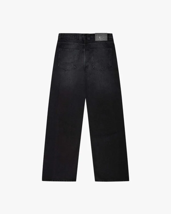 SCRIPT DENIM WASHED BLACK - Pantalons & Jorts - streetwear Avenue Wear