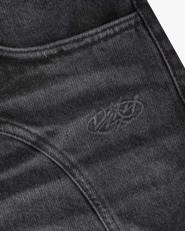 SCRIPT DENIM WASHED BLACK - Pantalons & Jorts - streetwear Avenue Wear