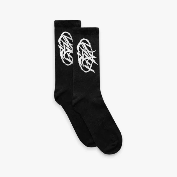 Script logo socks double pack black - Avenue Wear