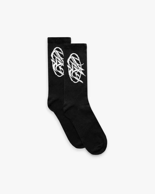 Script logo socks double pack black - Avenue Wear