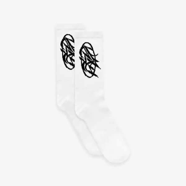 Script logo socks double pack white - Avenue Wear