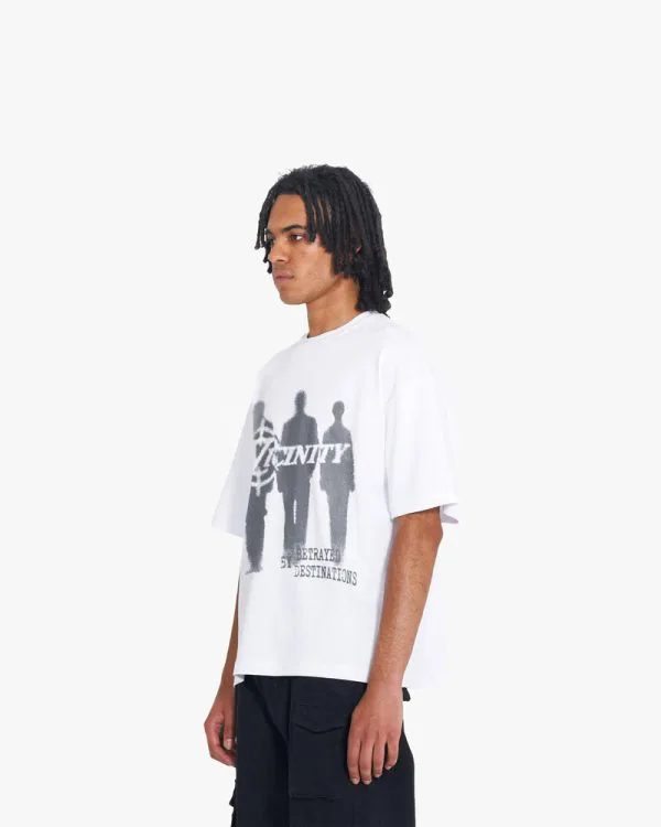 SHADOW TEE WHITE - T-Shirts - streetwear Avenue Wear