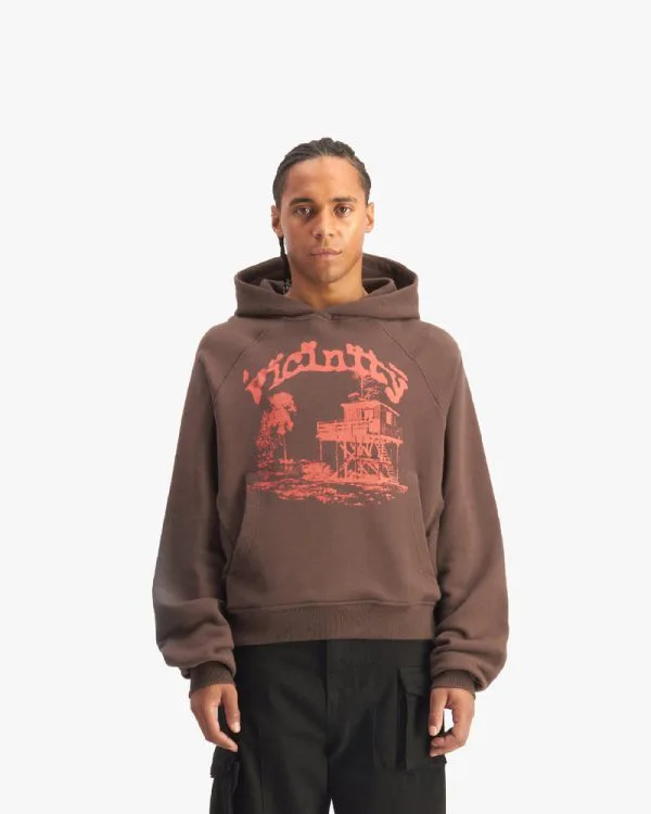 SHOOTING HOUSE HOODIE BROWN - Sweats & Hoodies - streetwear Avenue Wear