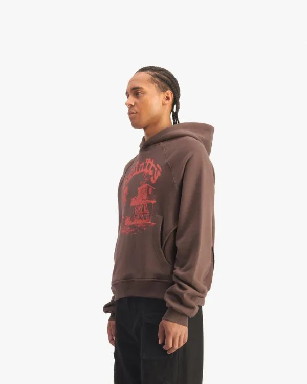 SHOOTING HOUSE HOODIE BROWN - Sweats & Hoodies - streetwear Avenue Wear