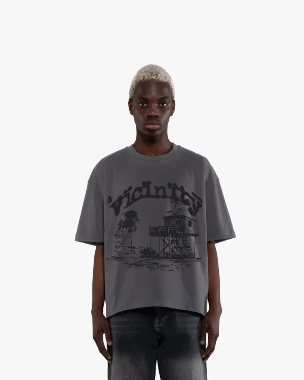 SHOOTING HOUSE TEE DARK GREY - T-Shirts - streetwear Avenue Wear