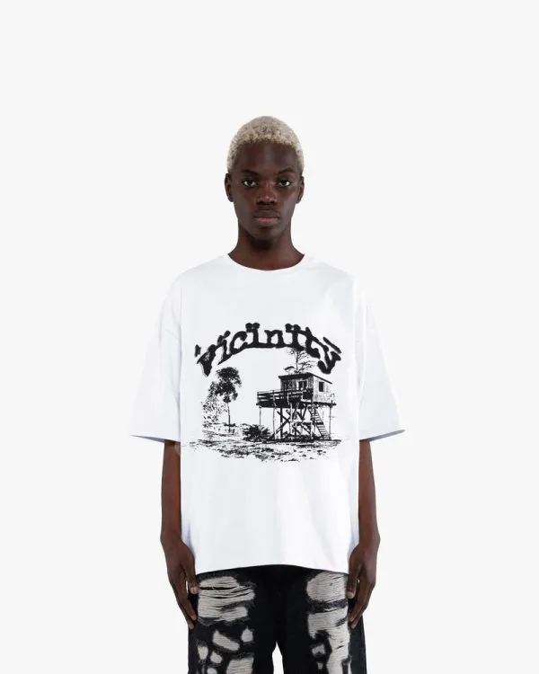 SHOOTING HOUSE TEE WHITE - T-Shirts - streetwear Avenue Wear