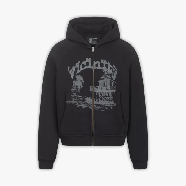 Shooting house zip hoodie black - Avenue Wear