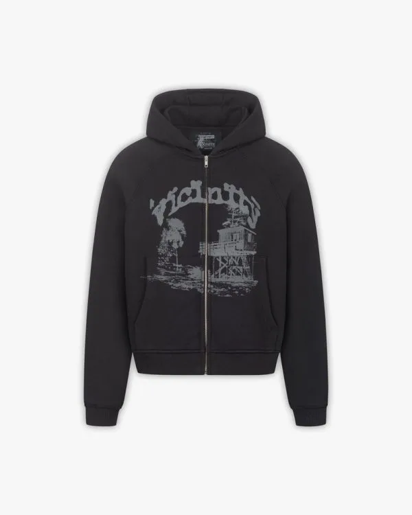 Shooting house zip hoodie black - Avenue Wear