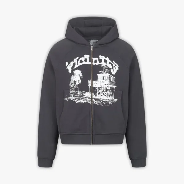 Shooting house zip hoodie dark grey - Avenue Wear