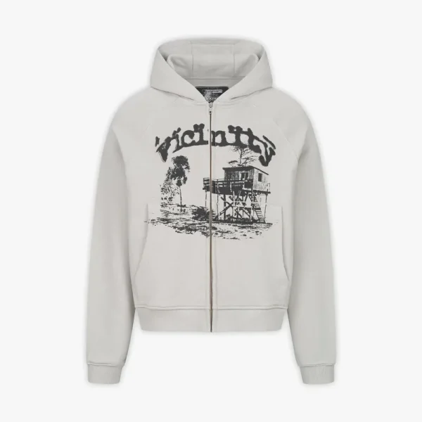 Shooting house zip hoodie light grey - Avenue Wear