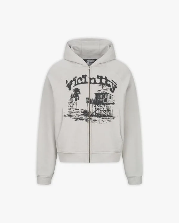 Shooting house zip hoodie light grey - Avenue Wear