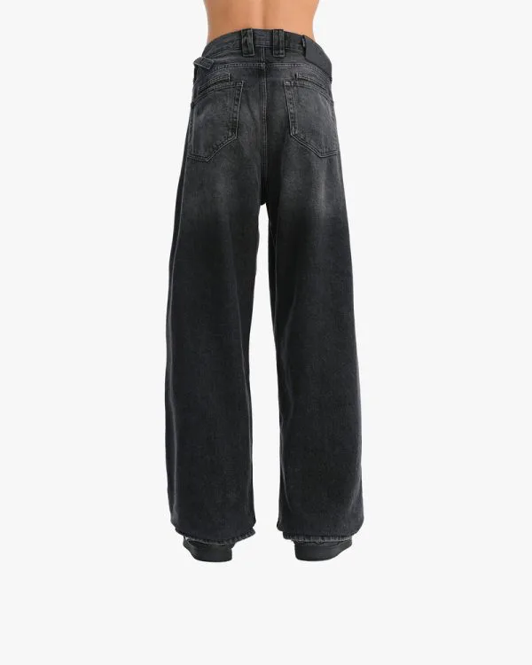 SIGNATURE DENIM BLACK WASHED - Pantalons & Jorts - streetwear Avenue Wear