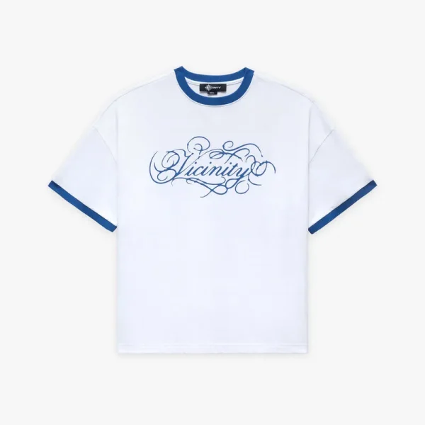 Signature tee white blue - Avenue Wear