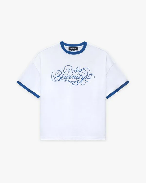 Signature tee white blue - Avenue Wear