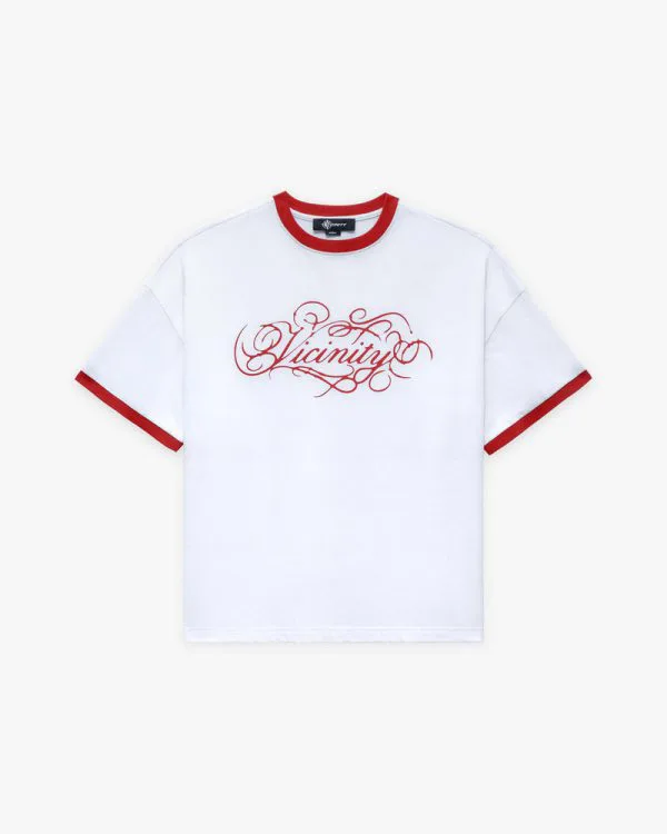 Signature tee white red - Avenue Wear