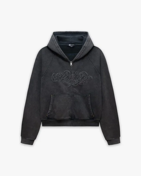 Signature zip hoodie vintage black - Avenue Wear