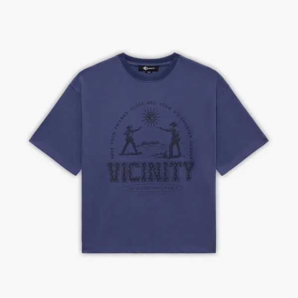 Six shooter duel tee navy - Avenue Wear