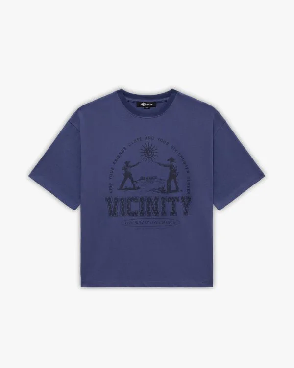 Six shooter duel tee navy - Avenue Wear