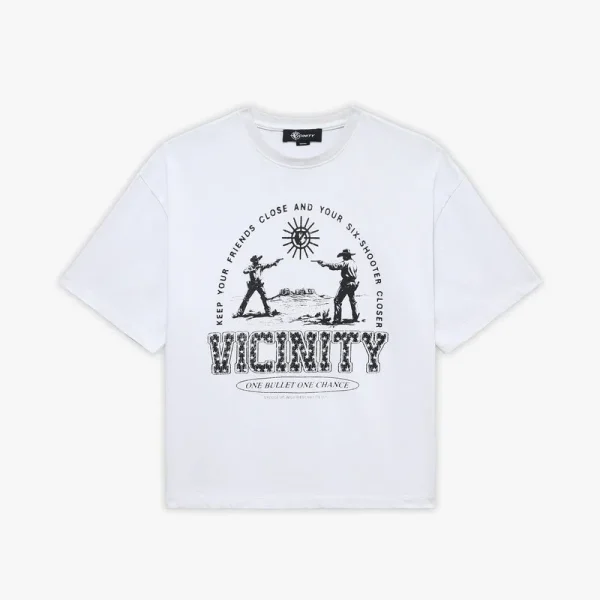 Six shooter duel tee white - Avenue Wear
