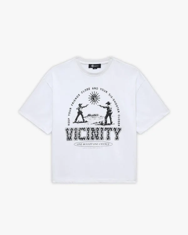 Six shooter duel tee white - Avenue Wear